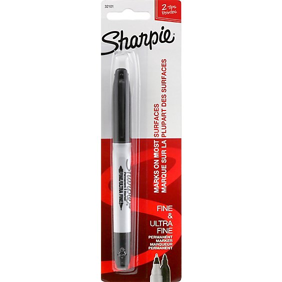 Sharpie Permanent Marker Twin Tip Black - Each