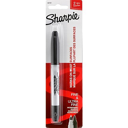 Sharpie Permanent Marker Twin Tip Black - Each - Image 1