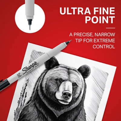 Sharpie Permanent Marker Ultra Fine Point Black - 2 Count - Image 5