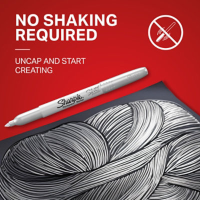 Sharpie Permanent Marker Metallic Fine Silver - 2 Count - Image 4