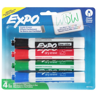 Expo Dry Erase Markers Intense Colors Chisel Tip - 4 Count - Image 2