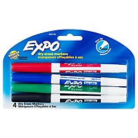 Expo Dry Erase Markers Low Odor Ink Fine Tip Assorted Ink - 4 Count - Image 1