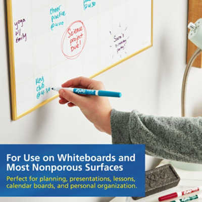 Expo Dry Erase Markers Low Odor Ink Fine Tip Assorted Ink - 4 Count - Image 3