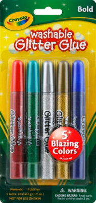 Crayola Washable Glitter Glue Pens Assorted Colors Pack Of 5 Pens - Office  Depot