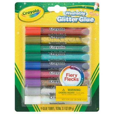 Crayola Washable Glitter Glue, Assorted Colors 9 ea (Pack of 3)