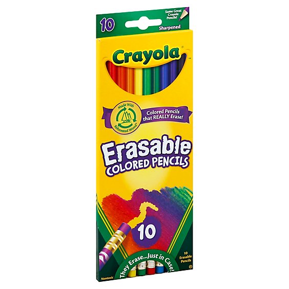Crayola Colored Pencils Erasable - 10 Count