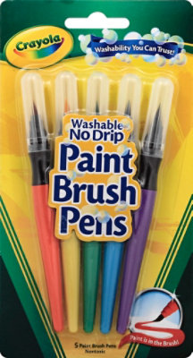 Crayola Paint Brush Pens No Drip Washable - 5 Count - Image 2