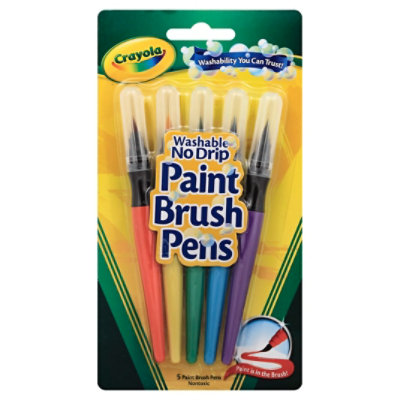 Crayola Paint Brush Pens No Drip Washable - 5 Count - Image 1