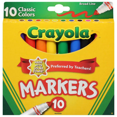 Crayola Markers, Broad Line, Assorted Colors - 10 markers