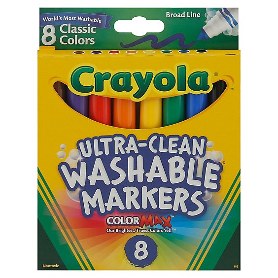 Crayola Markers Broad Line Classic Colors Washable - 8 Count