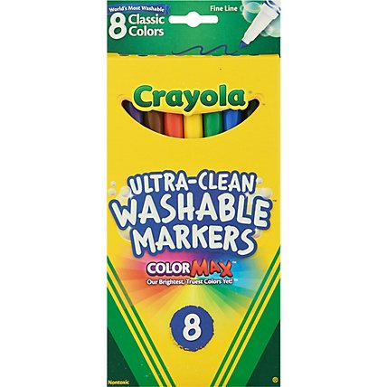 Crayola Markers Washable Fine Line Classic Colors Ultra Clean - 8 Count - Image 2