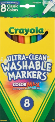 Crayola Markers Washable Fine Line Classic Colors Ultra Clean - 8 Count - Image 2