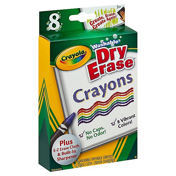 Crayola Crayons Dry Erase Washable - 8 Count