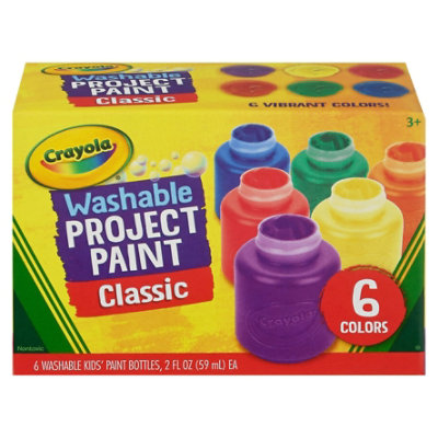 Crayola Kids Paint Washable Classic Colors Bottles - 6 Count - Image 3