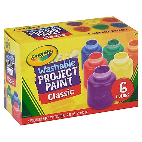 Crayola Kids Paint Washable Classic Colors Bottles - 6 Count