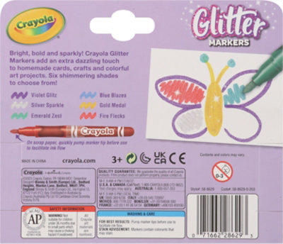 Crayola Markers Glitter - 6 Count - Image 4