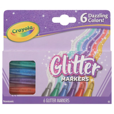 Crayola Markers Glitter - 6 Count - Image 2