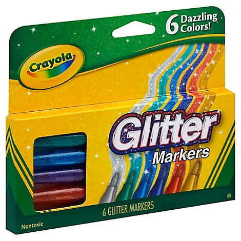 Crayola Markers Glitter - 6 Count