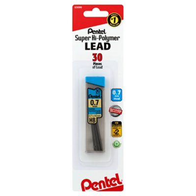 Pentel Lead Refill Super Hi-Polymer 0.7 Mm Med #2 - 30 Count