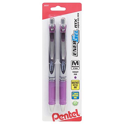 Pentel Energel RTX Liquid Gel Pen Medium Line Violet - 2 Count - Image 1