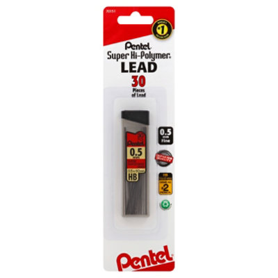 Pentel Lead Refill Super Hi-Polymer 0.5 Mm Fine Hb - 24 Count - Image 1