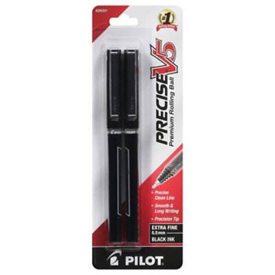 Pilot Precise V5 Rolling Ball Black Ink Xfine Pen - 2 Count