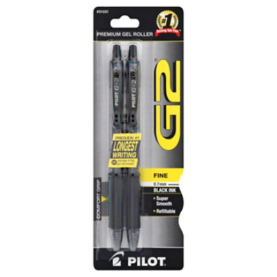 Pilot G2 Gel Roller Pens Premium Fine (0.7 mm) Black Ink - 2 Count - Image 3