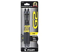 Pilot G2 Gel Roller Pens Premium Fine (0.7 mm) Black Ink - 2 Count
