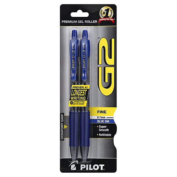 Pilot G2 Gel Ink Rolling Ball Fine Point Blue - 2 Count