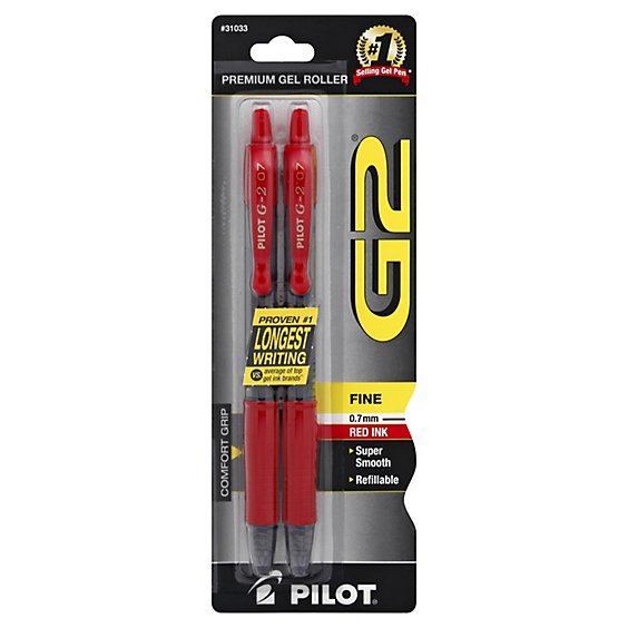 Pilot G2 Gel Roller Red - 2 Count
