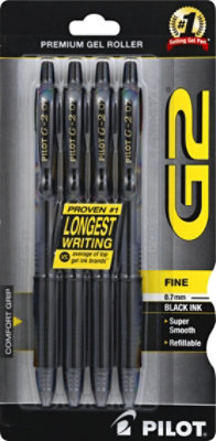 Pilot G2 Pen .7mm Fine Black - 4 Count - Image 2