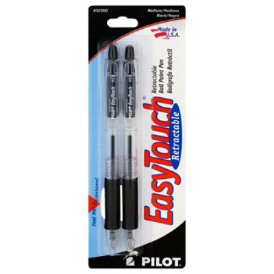 Pilot Easytouch Retractable Ball Point Medium Blackpen - 2 Count - Image 3