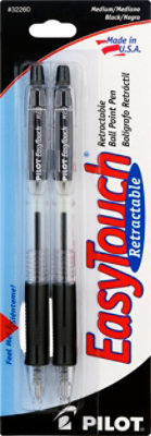 Pilot Easytouch Retractable Ball Point Medium Blackpen - 2 Count - Image 2