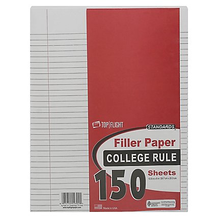 Top Flight Filler Paper College Rule 150 Sheets - Each - Image 1