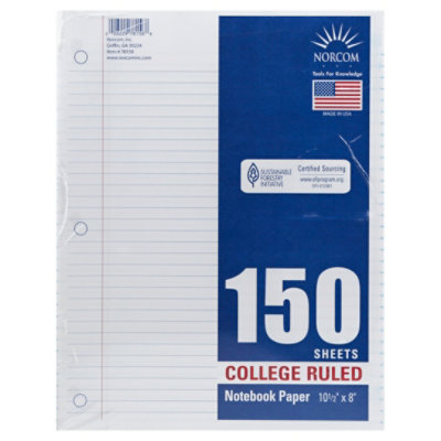 Top Flight Filler Paper College Rule 150 Sheets - Each - Image 1