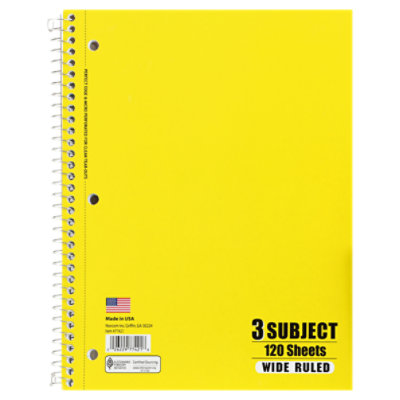 Top Flight Standards Notebook 3 Subject Wide Ruled 120 Sheets - Each - Image 1