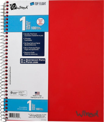 Top Flight Wired Notebook 1 Subject College Ruled 100 Sheets - Each - Image 2