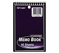 Top Flight Memo Book Top Wire 4 Inch x 6 Inch 40 Sheets Assorted Colors - Each