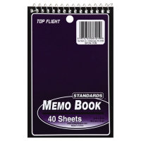 Top Flight Memo Book Top Wire 4 Inch x 6 Inch 40 Sheets Assorted Colors - Each - Image 1