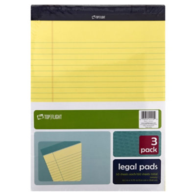 Top Flight Legal Pads Canary 8.5 Inch x 11.75 Inch 50 Sheets - 3 Count - Image 3