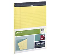 Top Flight Legal Pads Canary 8.5 Inch x11 Inch 50 Sheets - 3 Count