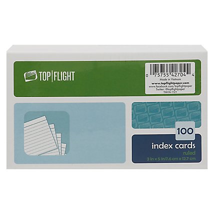Top Flight Index Cards Ruled 3 Inch x 5 Inch 100 Count - Each - Image 3