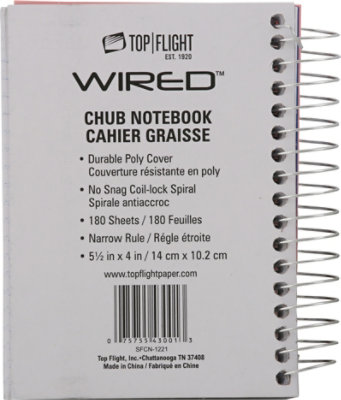 Top Flight Notebook Chub College Ruled Wired 180 Sheets - Each - Image 4