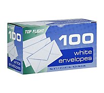 Top Flight Envelopes White 3.625 Inch x 6.5 Inch No. 6.25 - 100 Count
