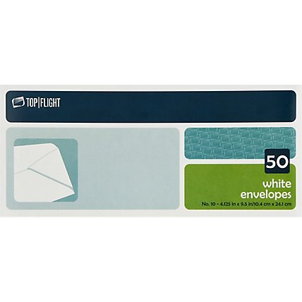 Top Flight Envelopes White No. 10 4.125 Inch x 9.5 Inch - 50 Count - Image 2