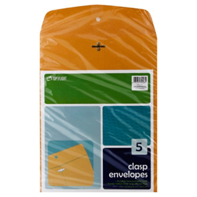 Top Flight Envelopes Clasp 9 Inch x 12 Inch - 5 Count - Image 1