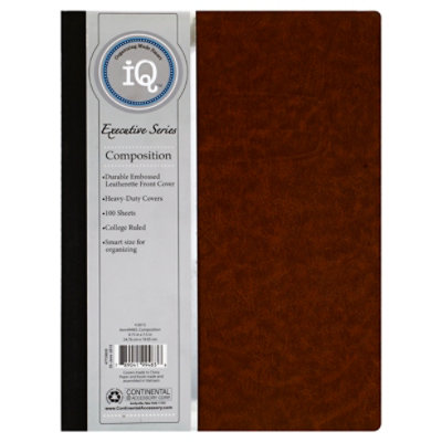 IQ Composition Book Executive Series College Ruled 100 Sheets - Each - Image 1