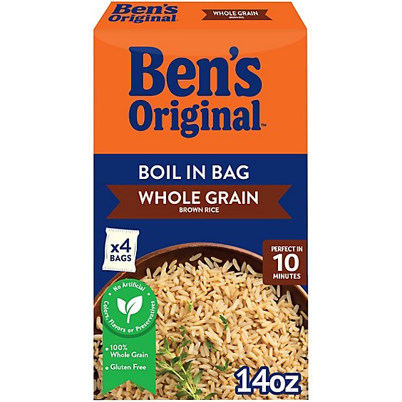 Ben's Original Boil In Bag Whole Grain Brown Rice Box - 14 Oz
