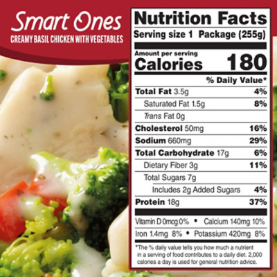 Smart Ones Creamy Basil Chicken with Vegetables Frozen Meal - 9 Oz - Image 8