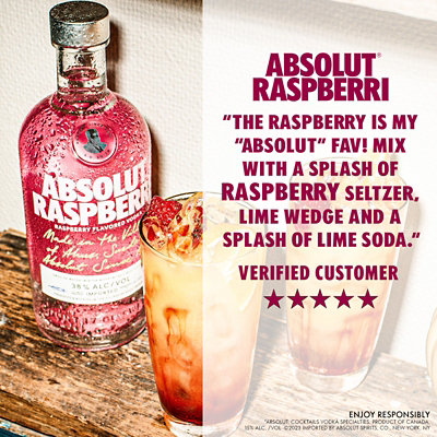 Absolut Vodka Raspberry 80 Proof - 750 Ml - Image 3